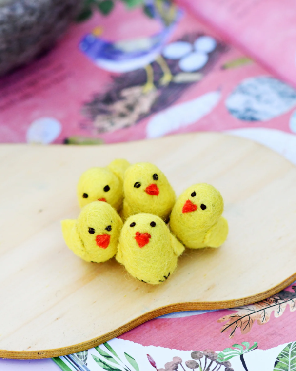 Felt Yellow Chicks, Set of 5